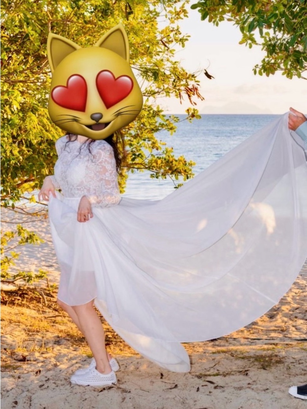 White Lace Long-Sleeve Maxi boho wedding Gown